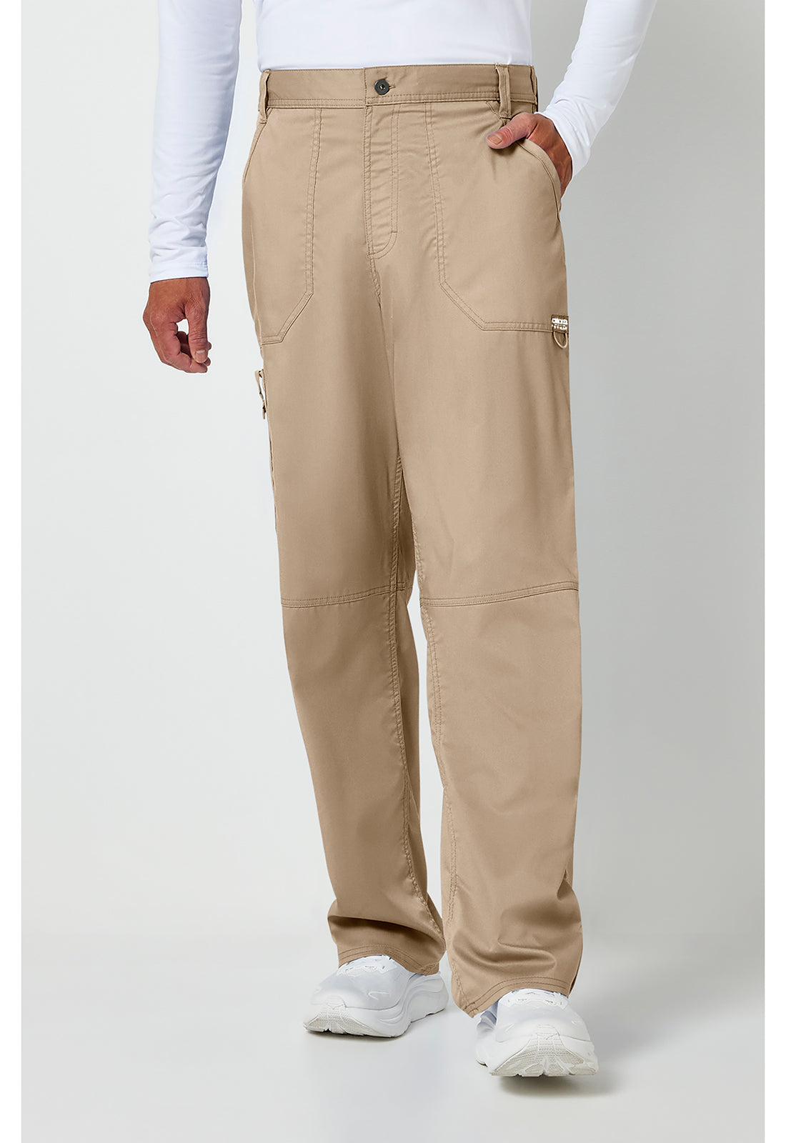 Herenbroek met middelhoge taille en taps toelopende pijpen met 7 zakken en 2-way stretch WWE140