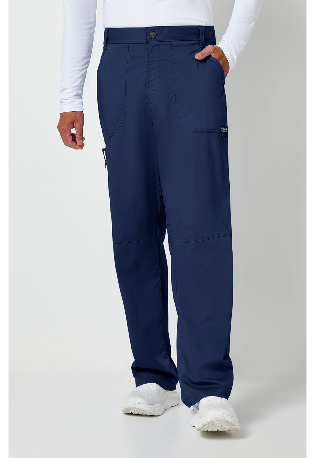 Herenbroek met middelhoge taille en taps toelopende pijpen met 7 zakken en 2-way stretch WWE140