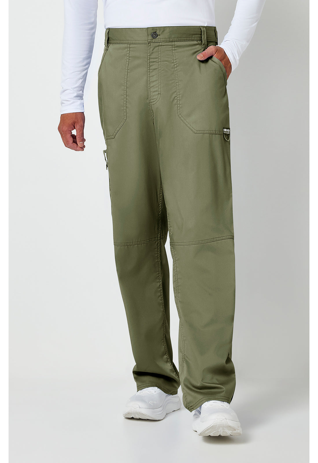 Herenbroek met middelhoge taille en taps toelopende pijpen met 7 zakken en 2-way stretch WWE140