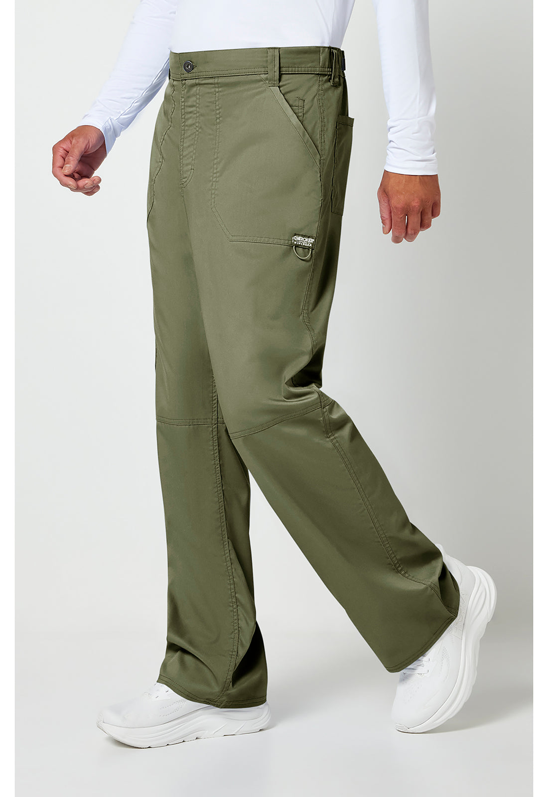 Herenbroek met middelhoge taille en taps toelopende pijpen met 7 zakken en 2-way stretch WWE140