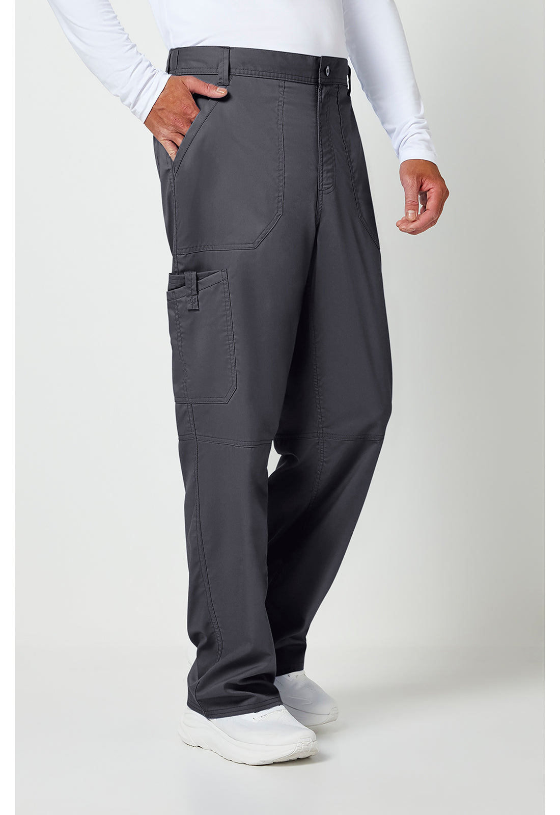 Herenbroek met middelhoge taille en taps toelopende pijpen met 7 zakken en 2-way stretch WWE140