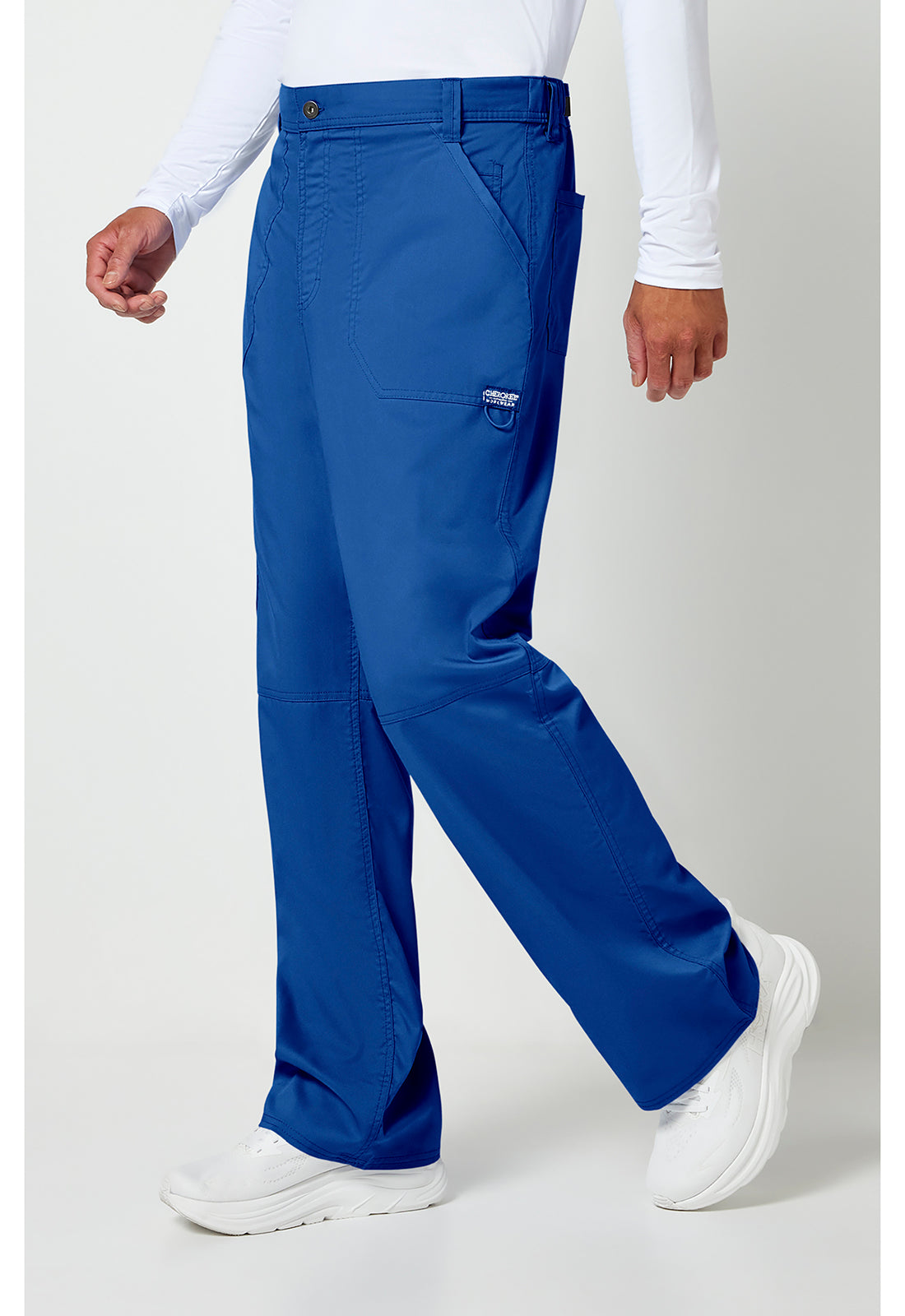 Herenbroek met middelhoge taille en taps toelopende pijpen met 7 zakken en 2-way stretch WWE140
