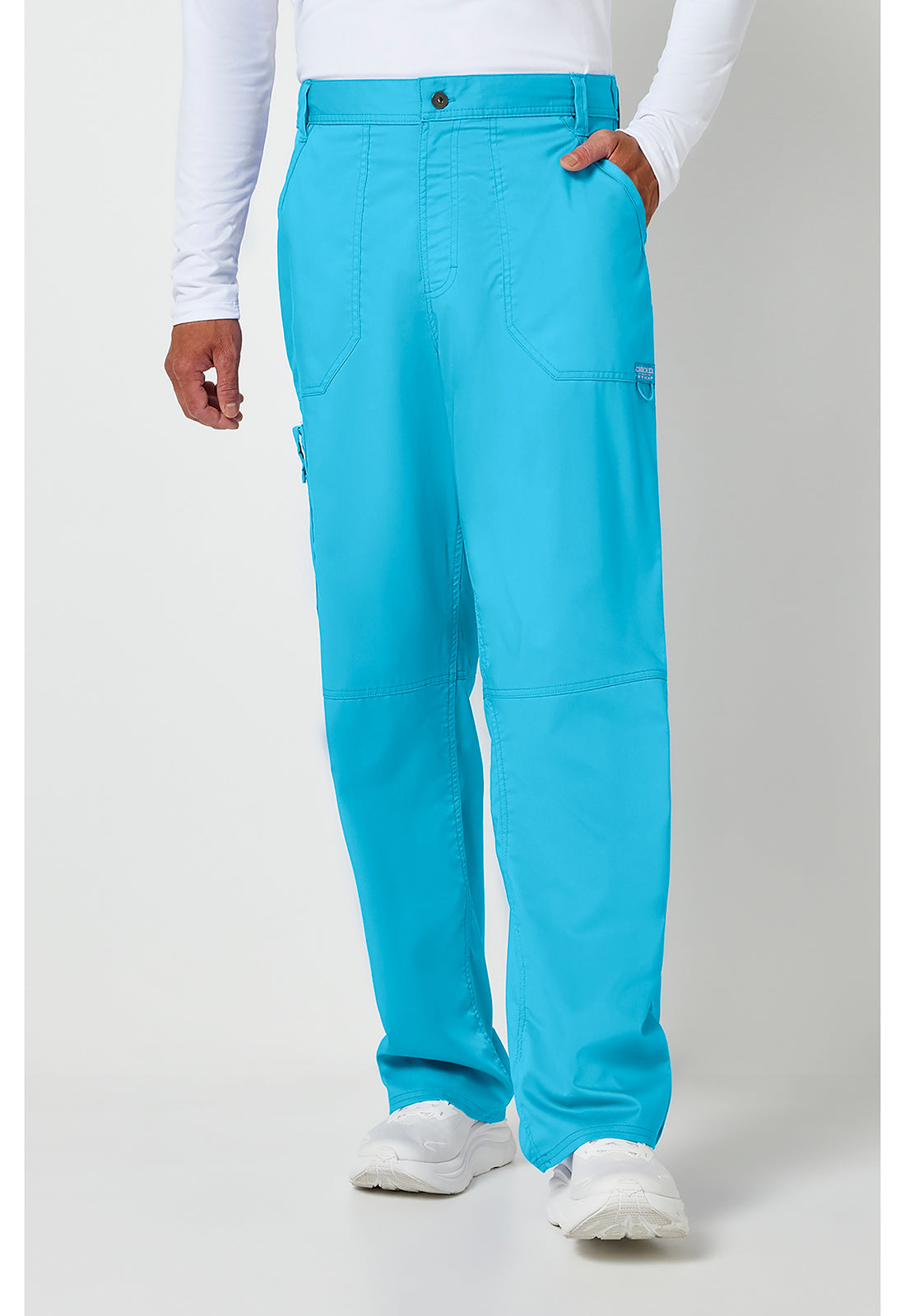 Herenbroek met middelhoge taille en taps toelopende pijpen met 7 zakken en 2-way stretch WWE140
