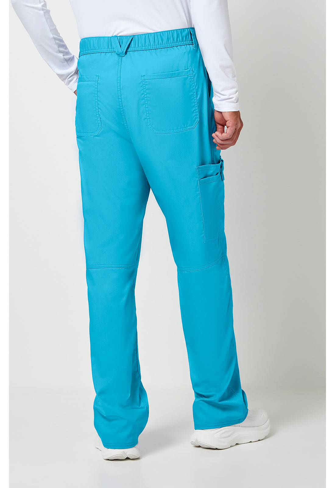 Herenbroek met middelhoge taille en taps toelopende pijpen met 7 zakken en 2-way stretch WWE140