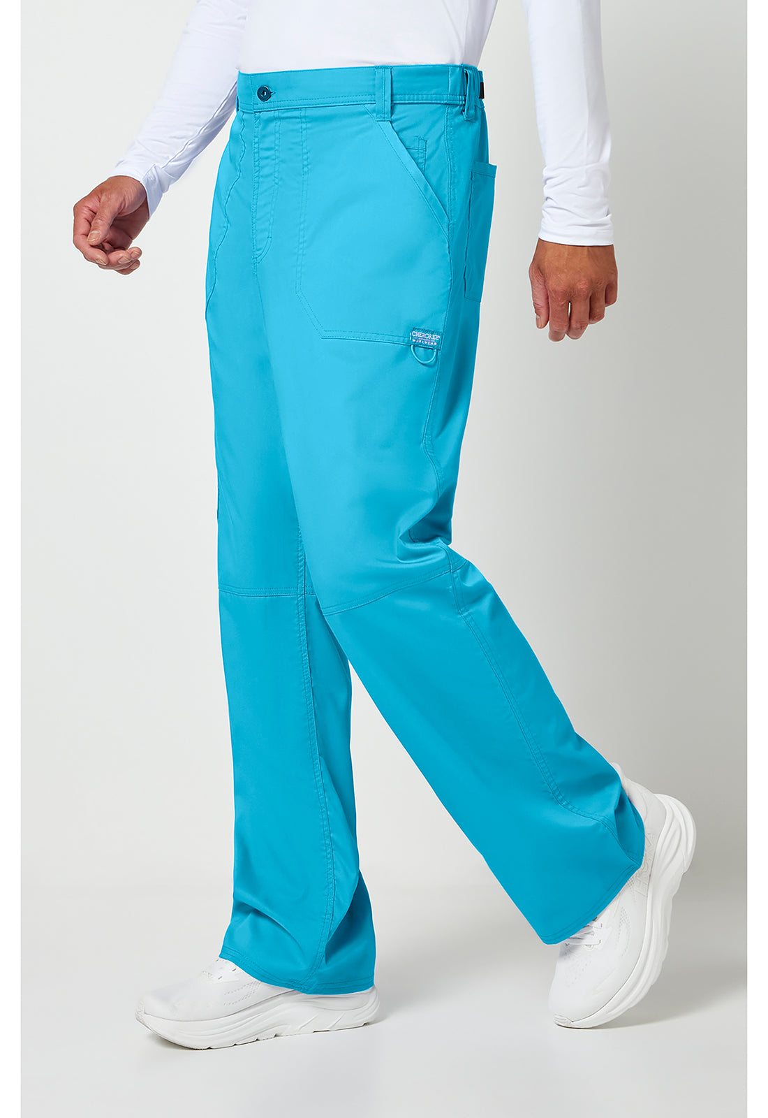 Herenbroek met middelhoge taille en taps toelopende pijpen met 7 zakken en 2-way stretch WWE140