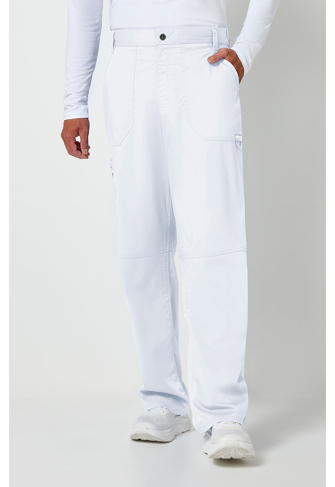 Herenbroek met middelhoge taille en taps toelopende pijpen met 7 zakken en 2-way stretch WWE140