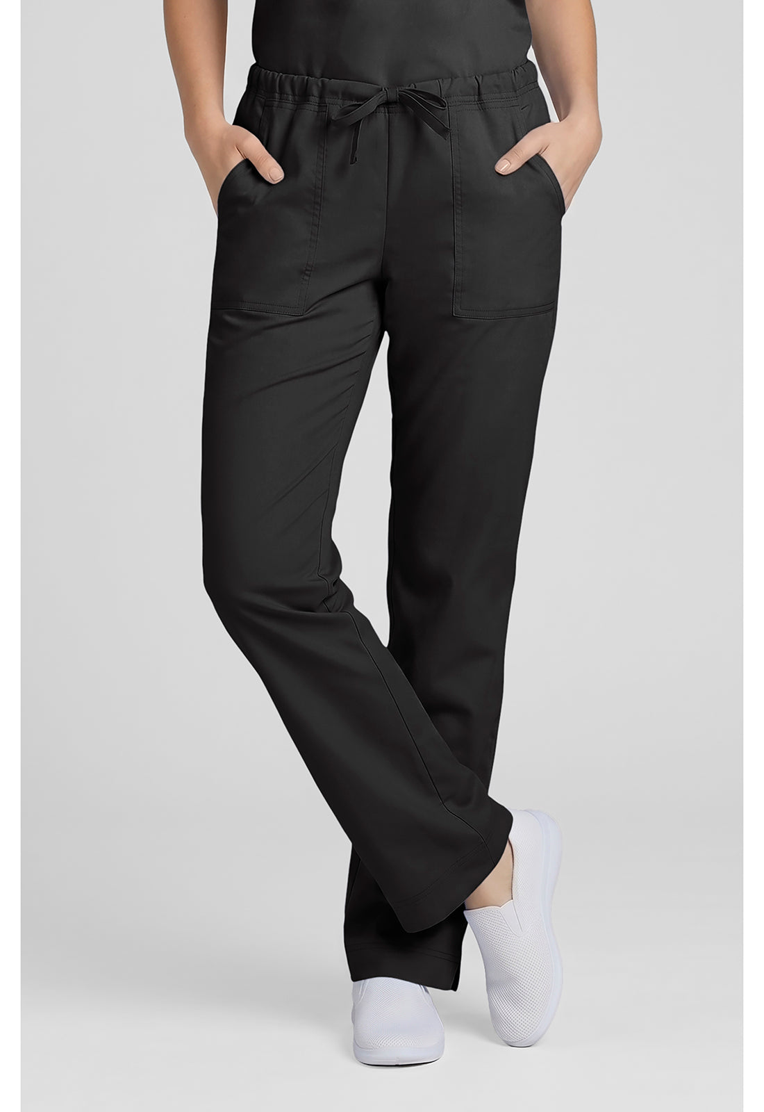 Cherokee Workwear Middelhoge taille, slim fit, rechte broek met trekkoord met elastische tailleband en 2-way stretch WWE4203