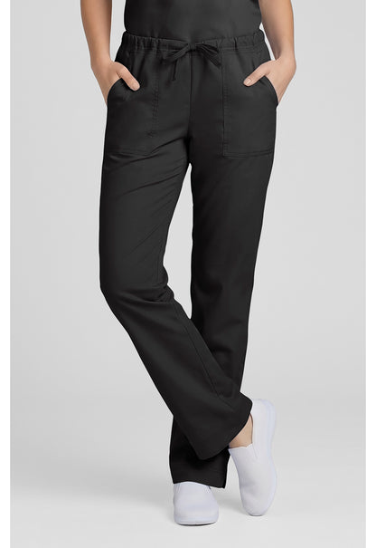 Cherokee Workwear Middelhoge taille, slim fit, rechte broek met trekkoord met elastische tailleband en 2-way stretch WWE4203