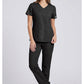 Cherokee Workwear Middelhoge taille, slim fit, rechte broek met trekkoord met elastische tailleband en 2-way stretch WWE4203