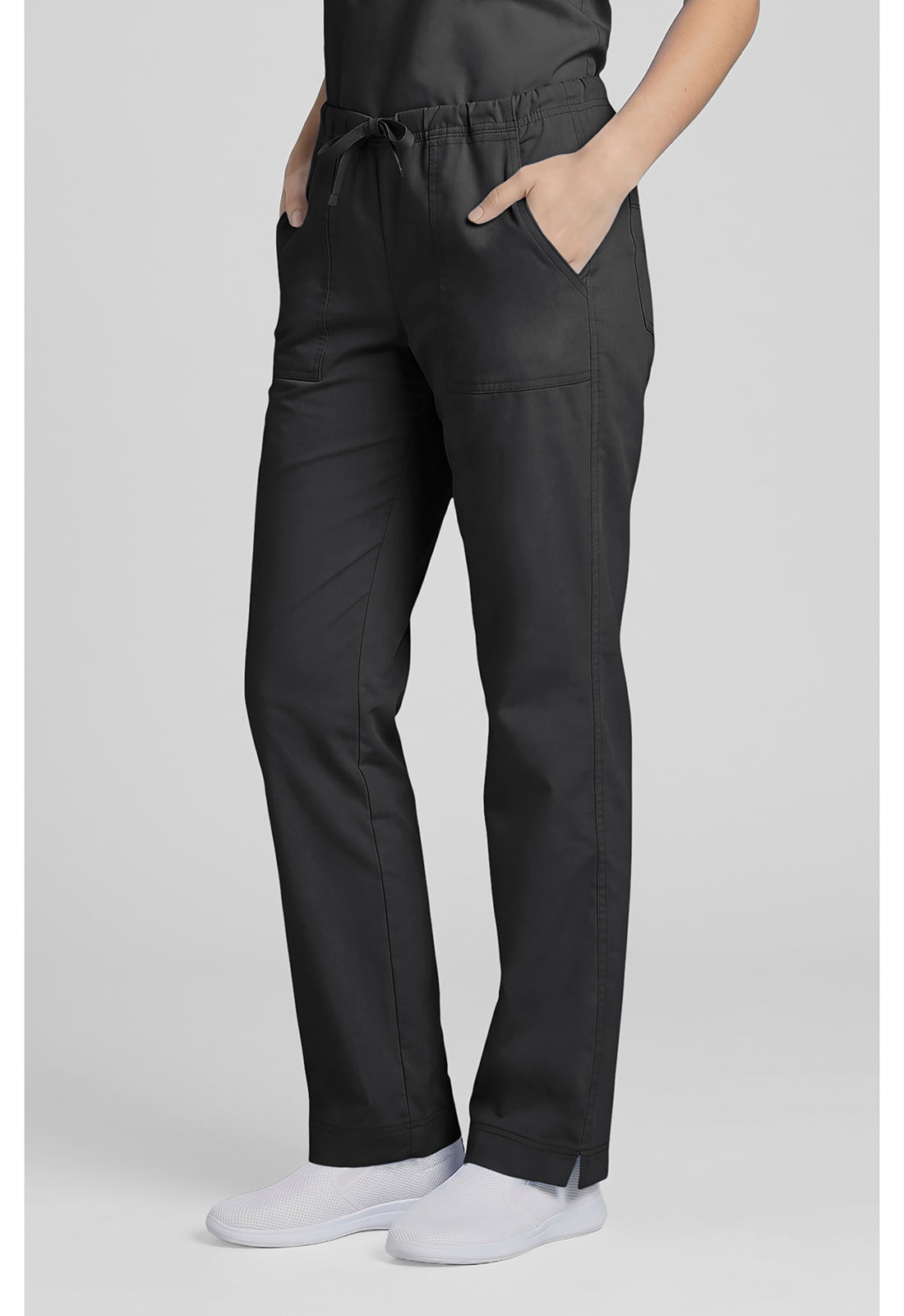 Cherokee Workwear Middelhoge taille, slim fit, rechte broek met trekkoord met elastische tailleband en 2-way stretch WWE4203