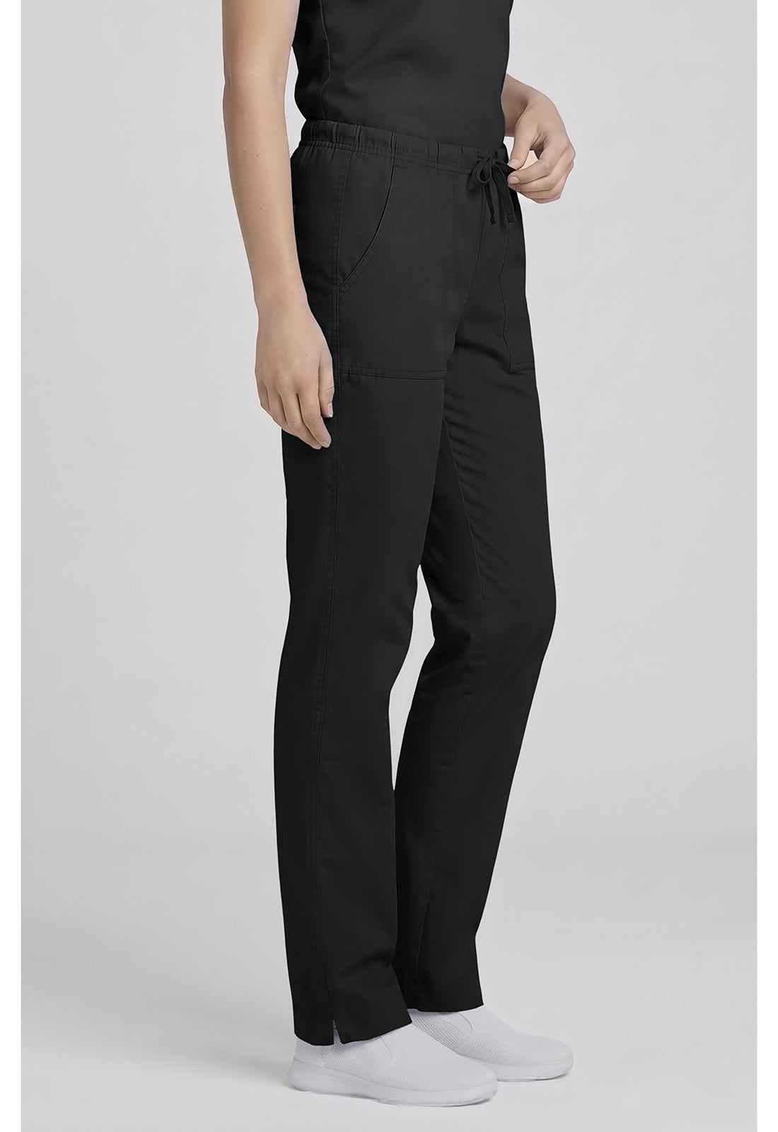 Cherokee Workwear Middelhoge taille, slim fit, rechte broek met trekkoord met elastische tailleband en 2-way stretch WWE4203