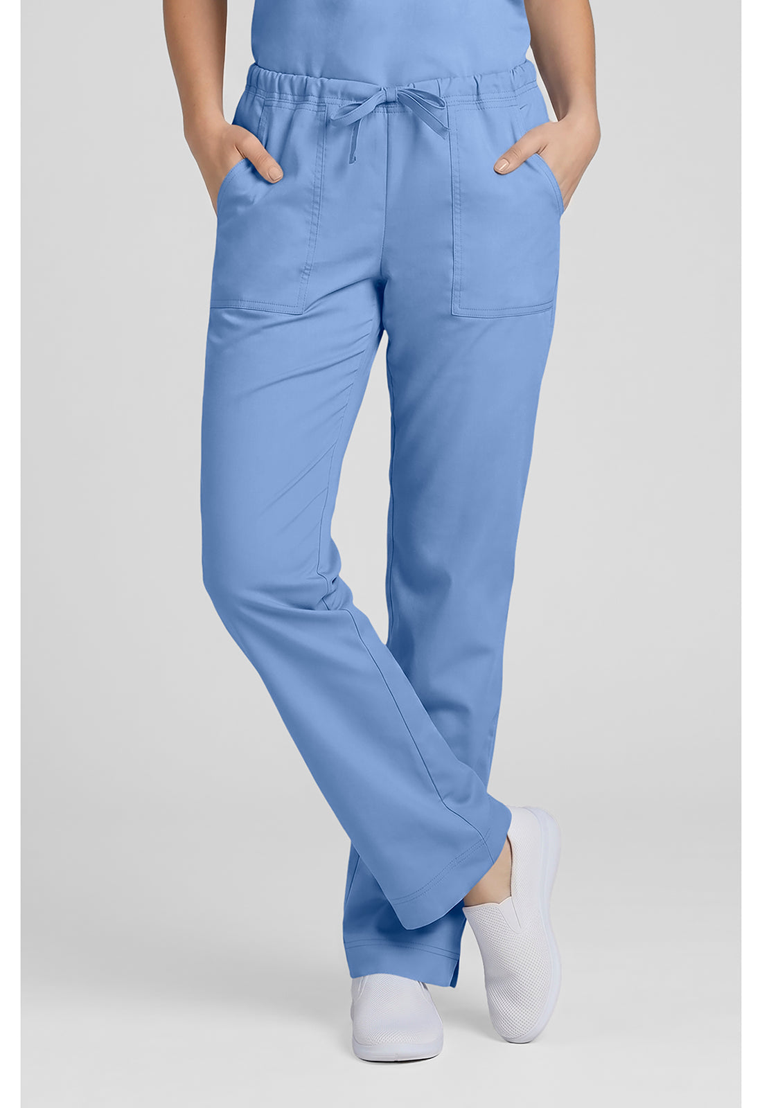 Cherokee Workwear Middelhoge taille, slim fit, rechte broek met trekkoord met elastische tailleband en 2-way stretch WWE4203