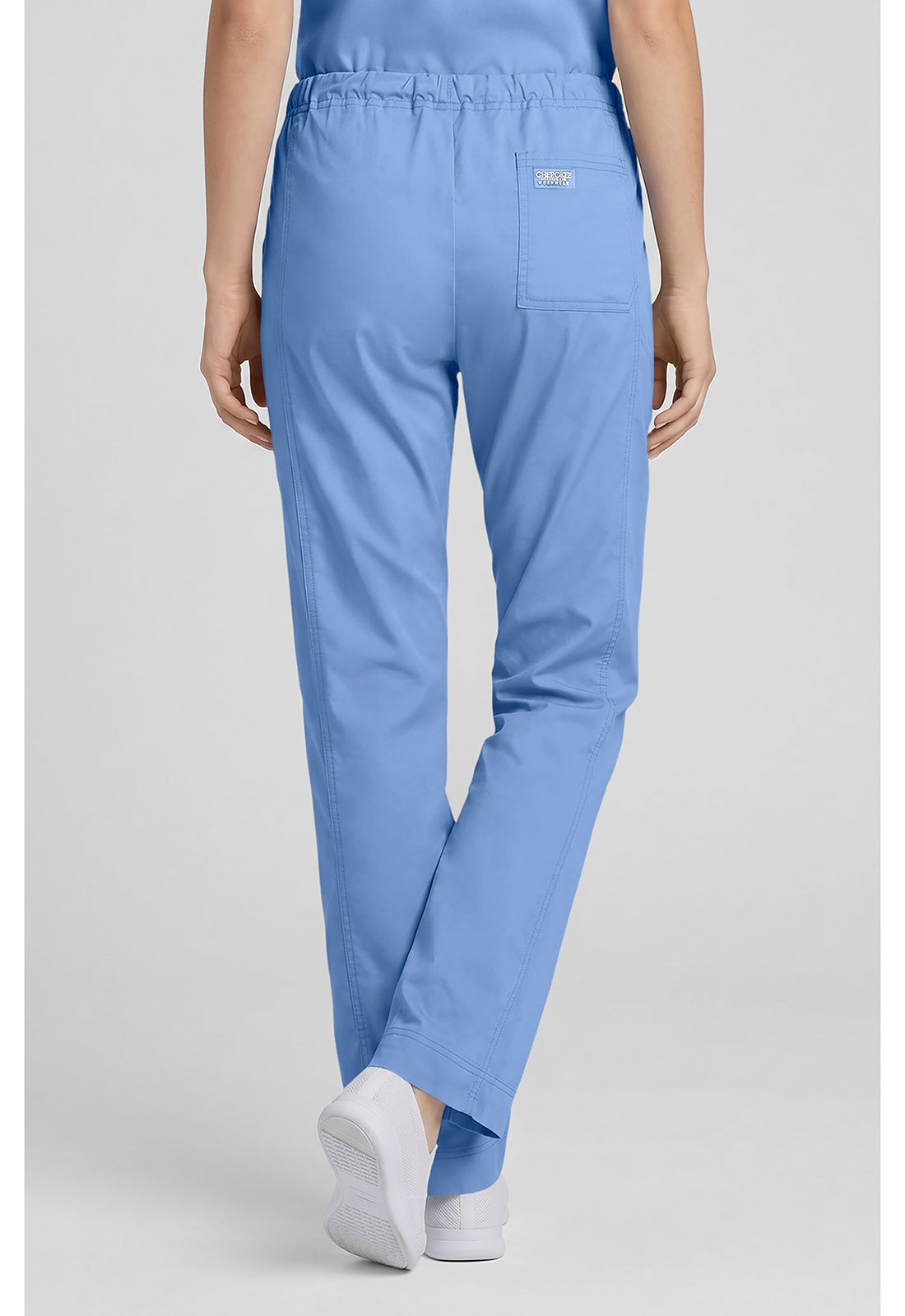 Cherokee Workwear Middelhoge taille, slim fit, rechte broek met trekkoord met elastische tailleband en 2-way stretch WWE4203