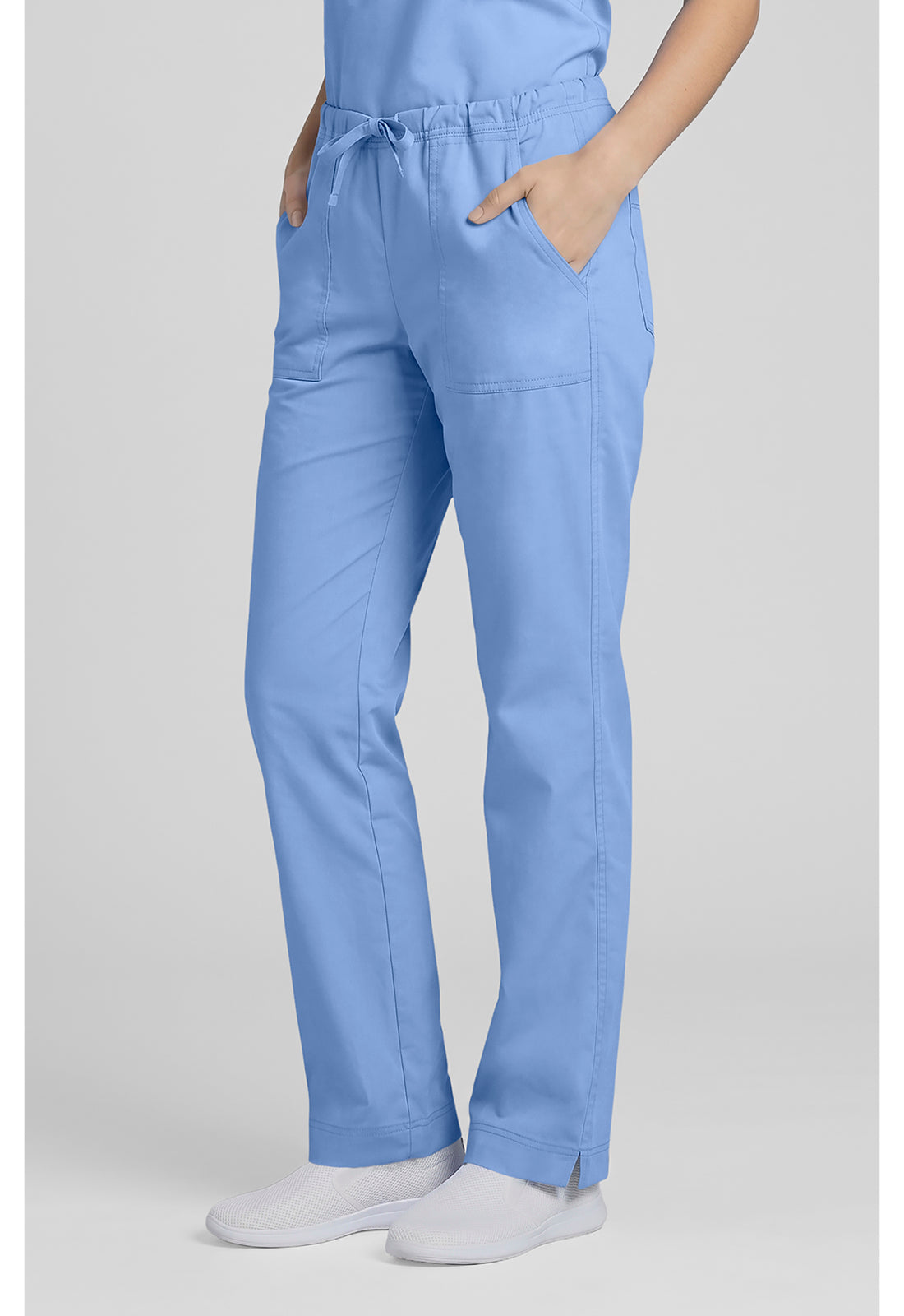 Cherokee Workwear Middelhoge taille, slim fit, rechte broek met trekkoord met elastische tailleband en 2-way stretch WWE4203