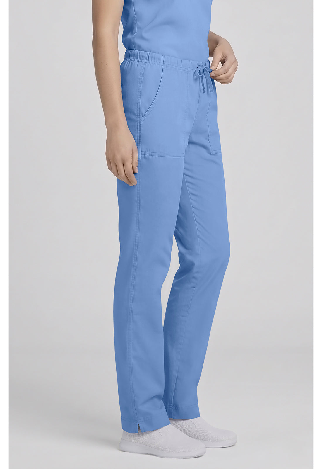 Cherokee Workwear Middelhoge taille, slim fit, rechte broek met trekkoord met elastische tailleband en 2-way stretch WWE4203