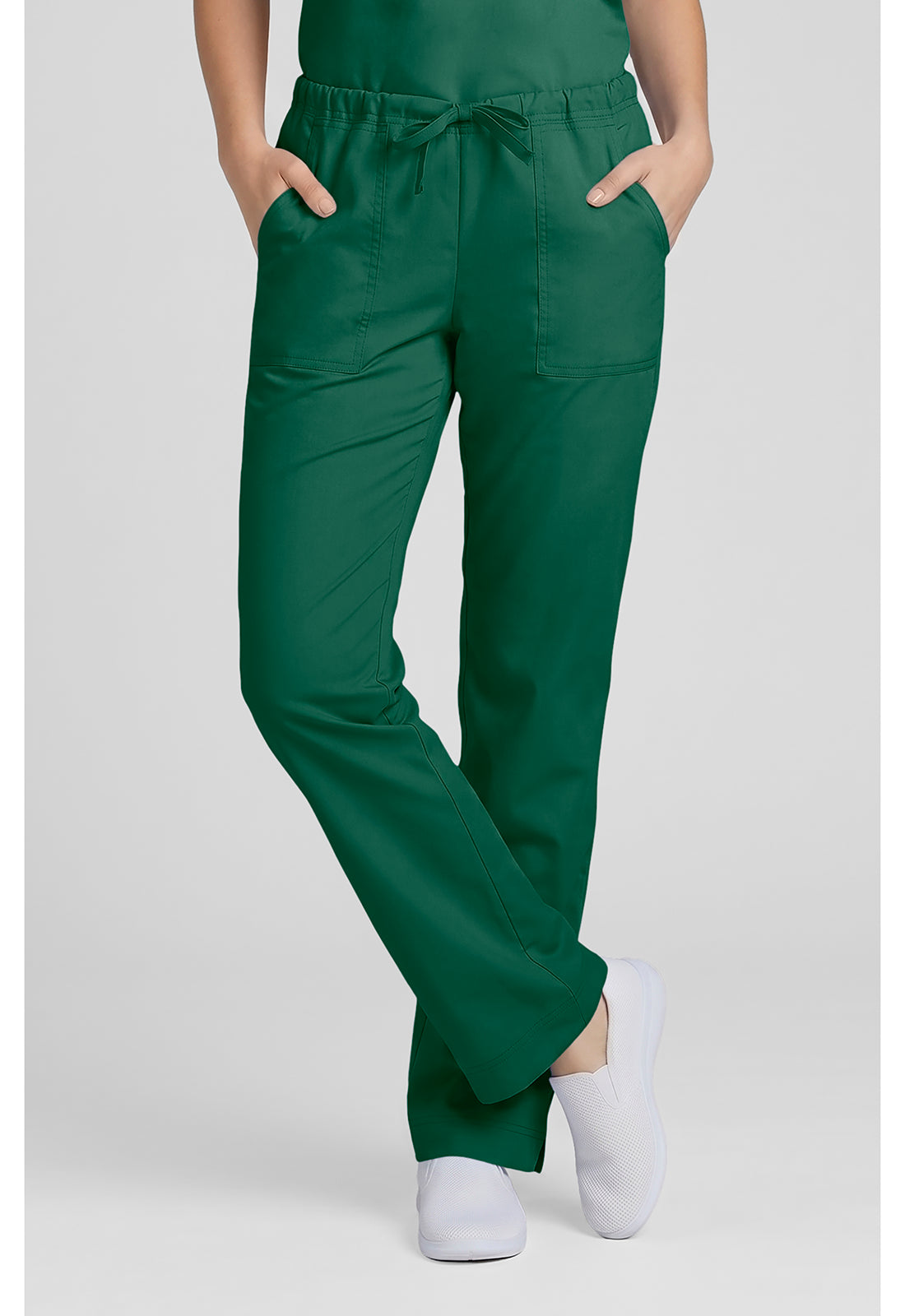 Cherokee Workwear Middelhoge taille, slim fit, rechte broek met trekkoord met elastische tailleband en 2-way stretch WWE4203