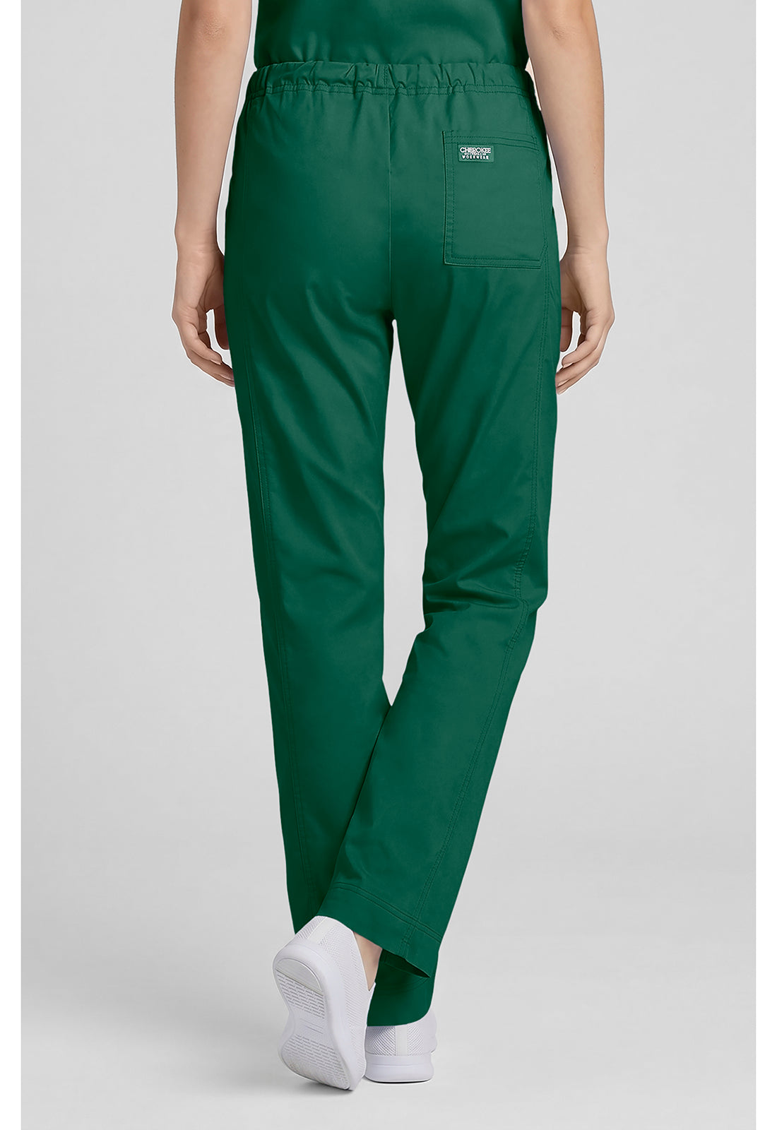 Cherokee Workwear Middelhoge taille, slim fit, rechte broek met trekkoord met elastische tailleband en 2-way stretch WWE4203