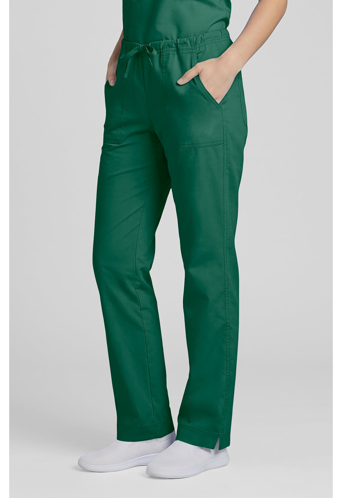 Cherokee Workwear Middelhoge taille, slim fit, rechte broek met trekkoord met elastische tailleband en 2-way stretch WWE4203