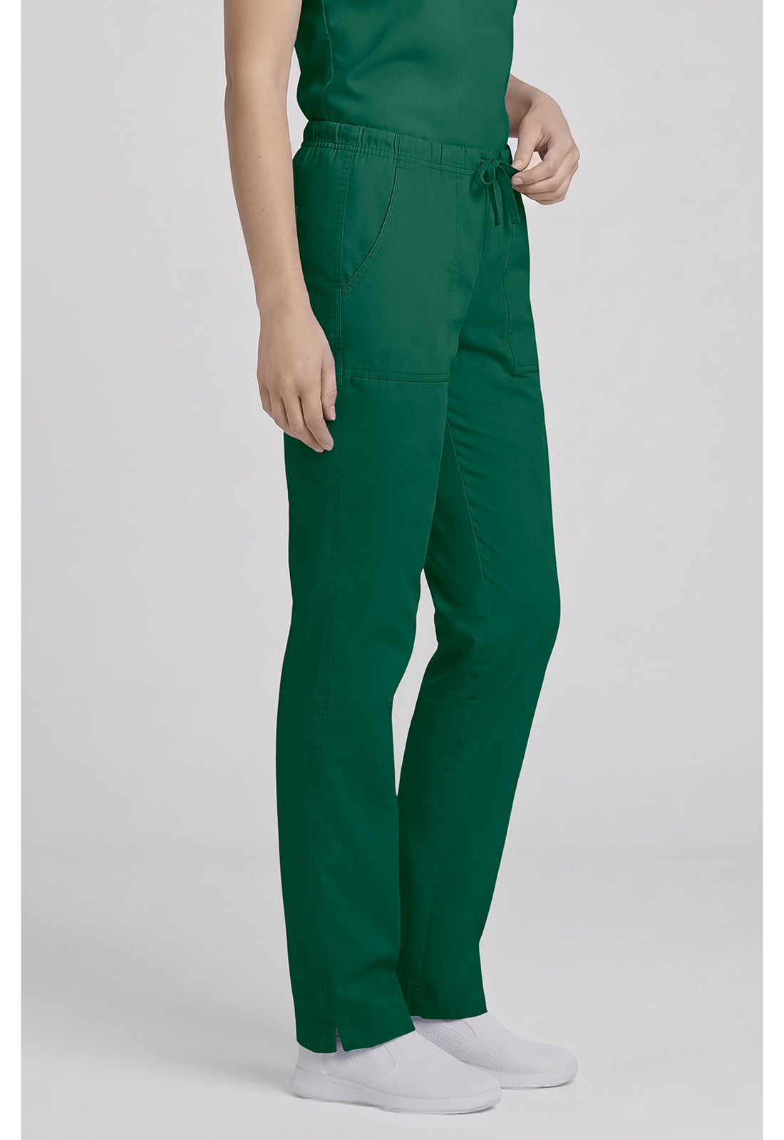 Cherokee Workwear Middelhoge taille, slim fit, rechte broek met trekkoord met elastische tailleband en 2-way stretch WWE4203