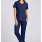 Cherokee Workwear Middelhoge taille, slim fit, rechte broek met trekkoord met elastische tailleband en 2-way stretch WWE4203