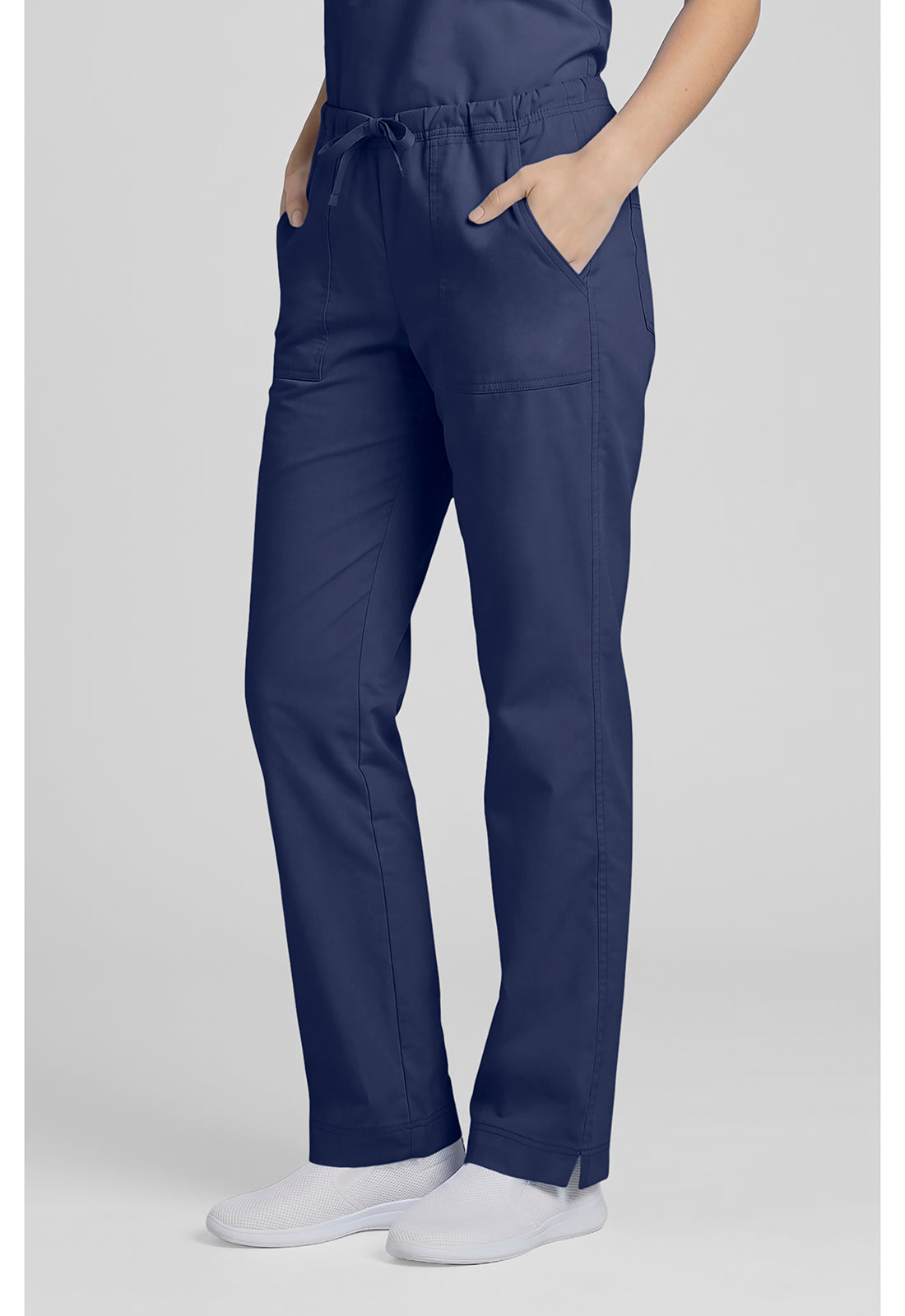 Cherokee Workwear Middelhoge taille, slim fit, rechte broek met trekkoord met elastische tailleband en 2-way stretch WWE4203