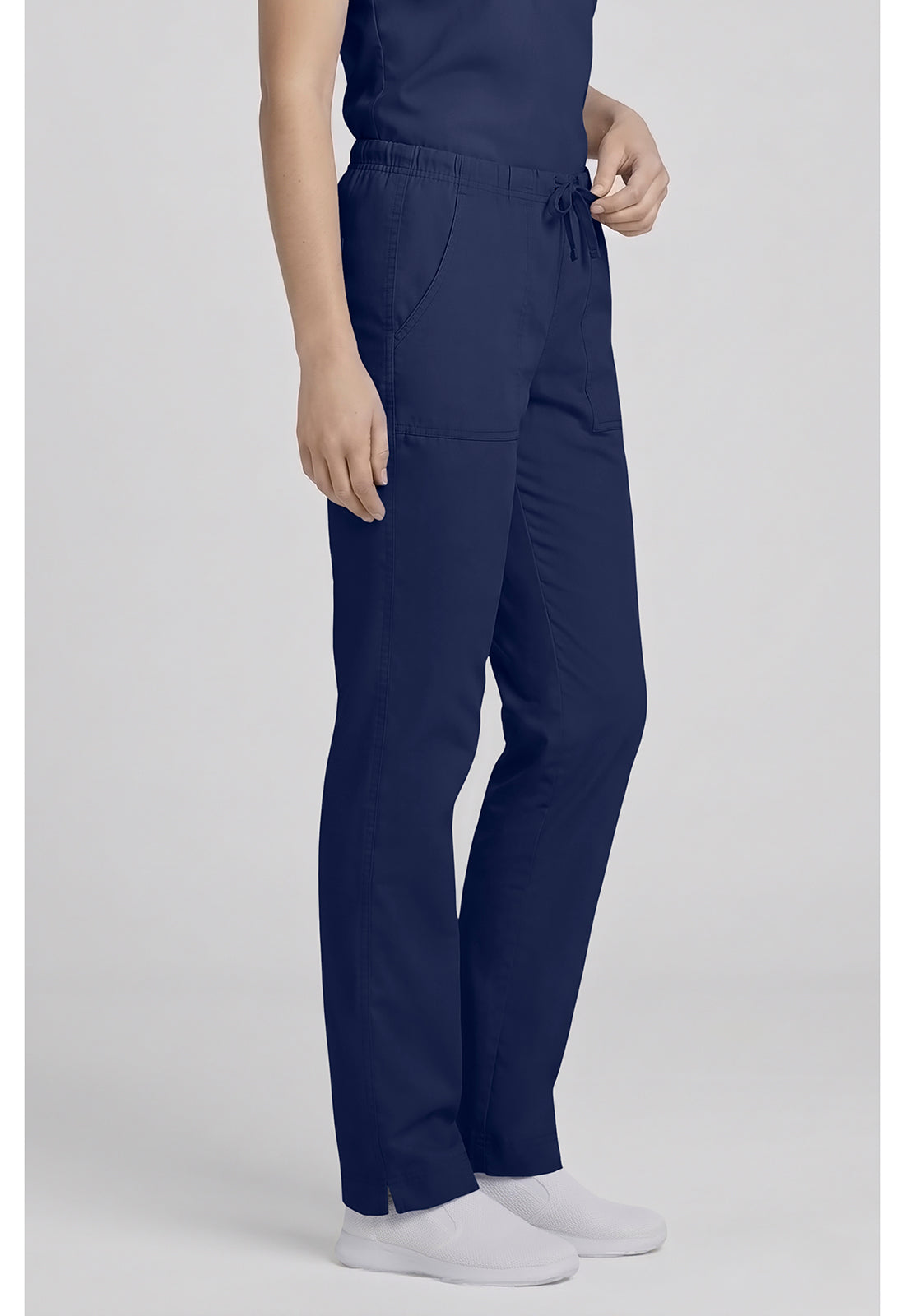 Cherokee Workwear Middelhoge taille, slim fit, rechte broek met trekkoord met elastische tailleband en 2-way stretch WWE4203
