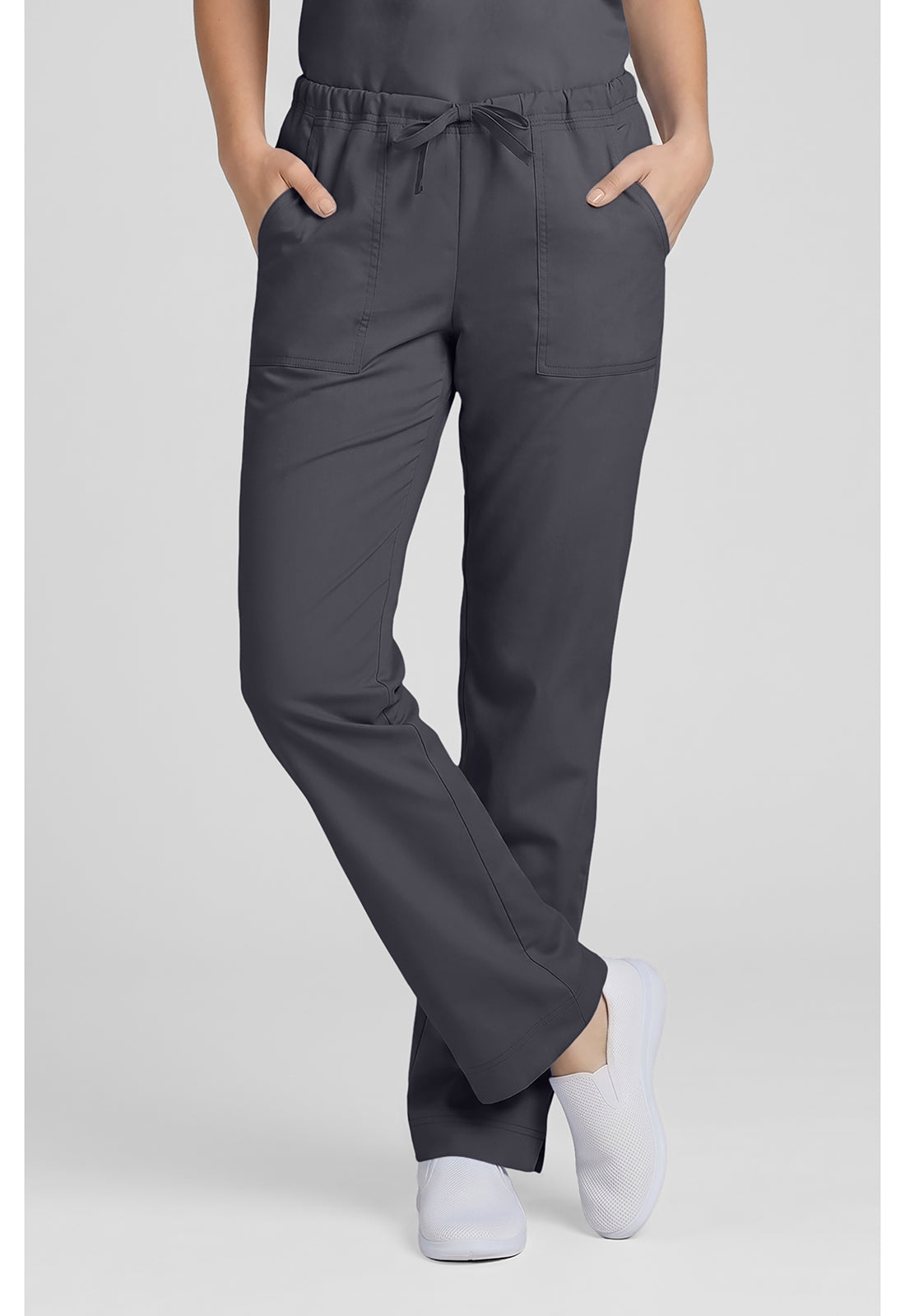 Cherokee Workwear Middelhoge taille, slim fit, rechte broek met trekkoord met elastische tailleband en 2-way stretch WWE4203