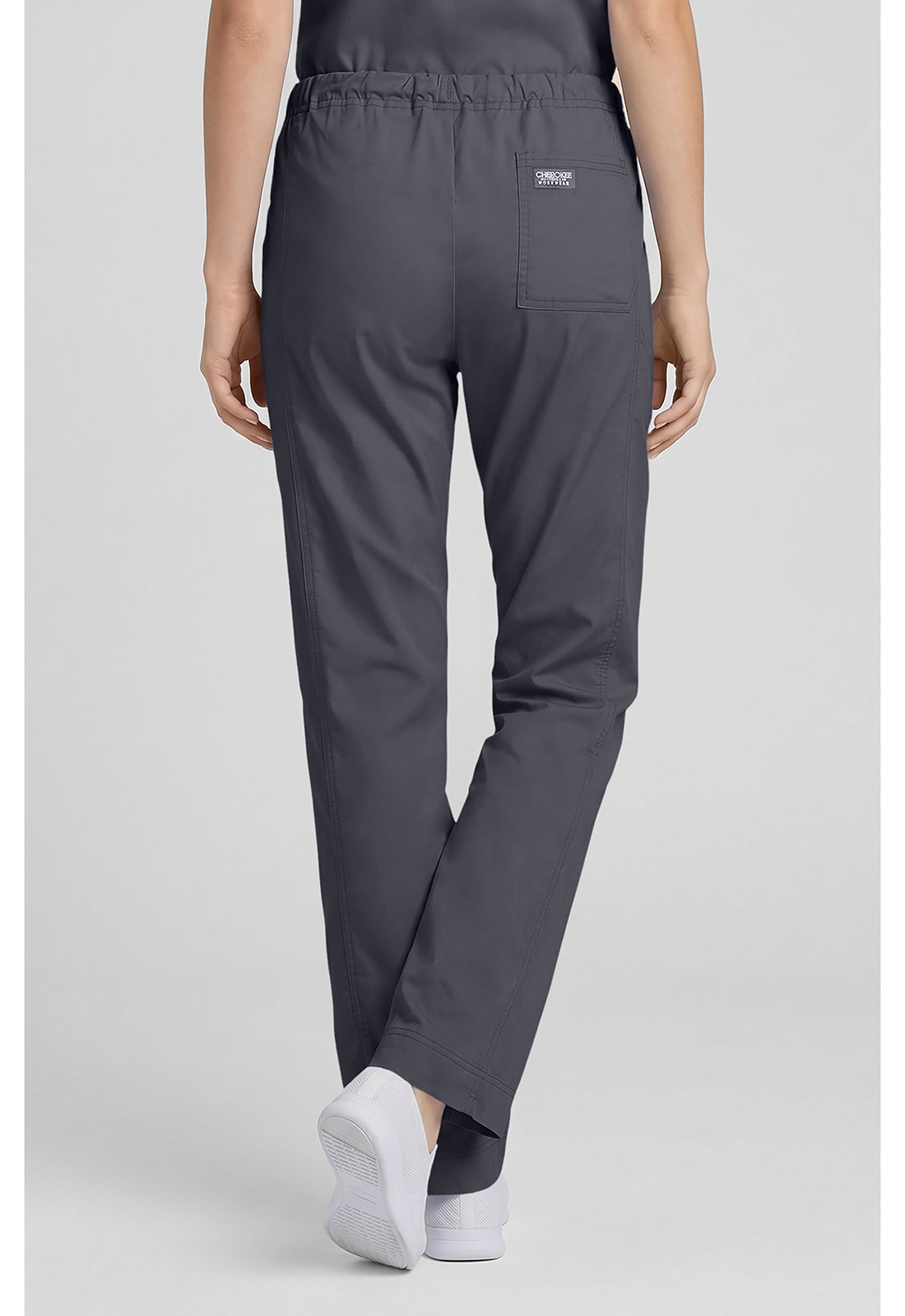 Cherokee Workwear Middelhoge taille, slim fit, rechte broek met trekkoord met elastische tailleband en 2-way stretch WWE4203
