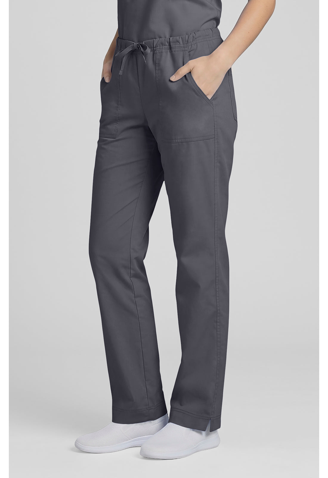 Cherokee Workwear Middelhoge taille, slim fit, rechte broek met trekkoord met elastische tailleband en 2-way stretch WWE4203
