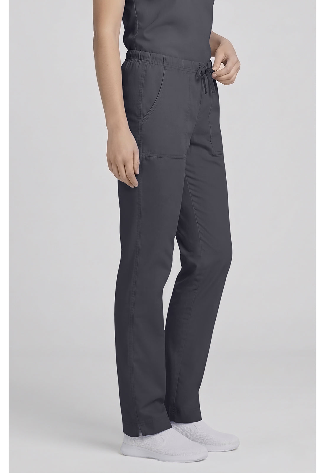 Cherokee Workwear Middelhoge taille, slim fit, rechte broek met trekkoord met elastische tailleband en 2-way stretch WWE4203