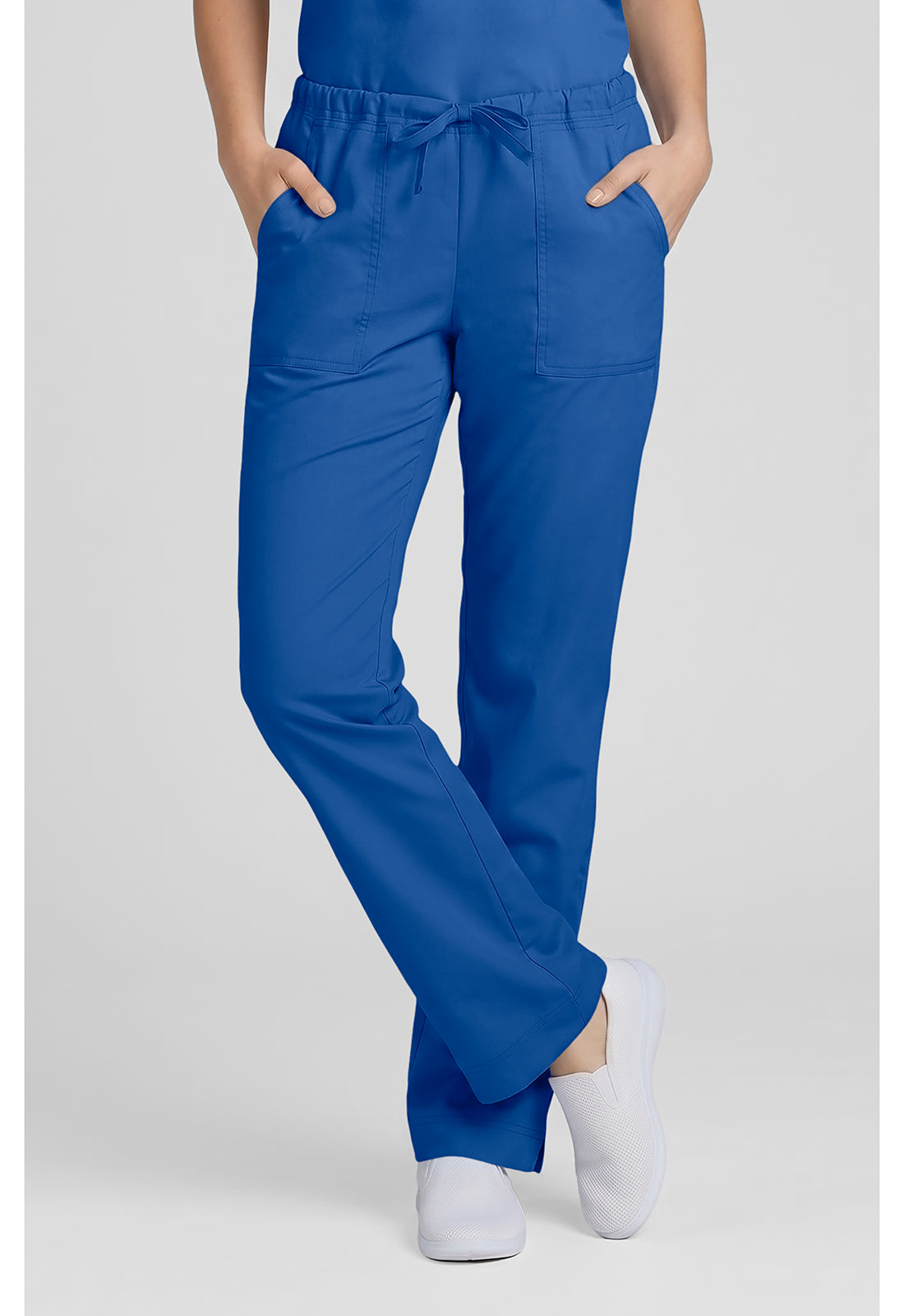 Cherokee Workwear Middelhoge taille, slim fit, rechte broek met trekkoord met elastische tailleband en 2-way stretch WWE4203