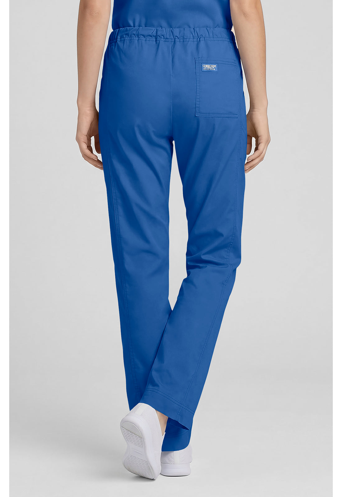 Cherokee Workwear Middelhoge taille, slim fit, rechte broek met trekkoord met elastische tailleband en 2-way stretch WWE4203