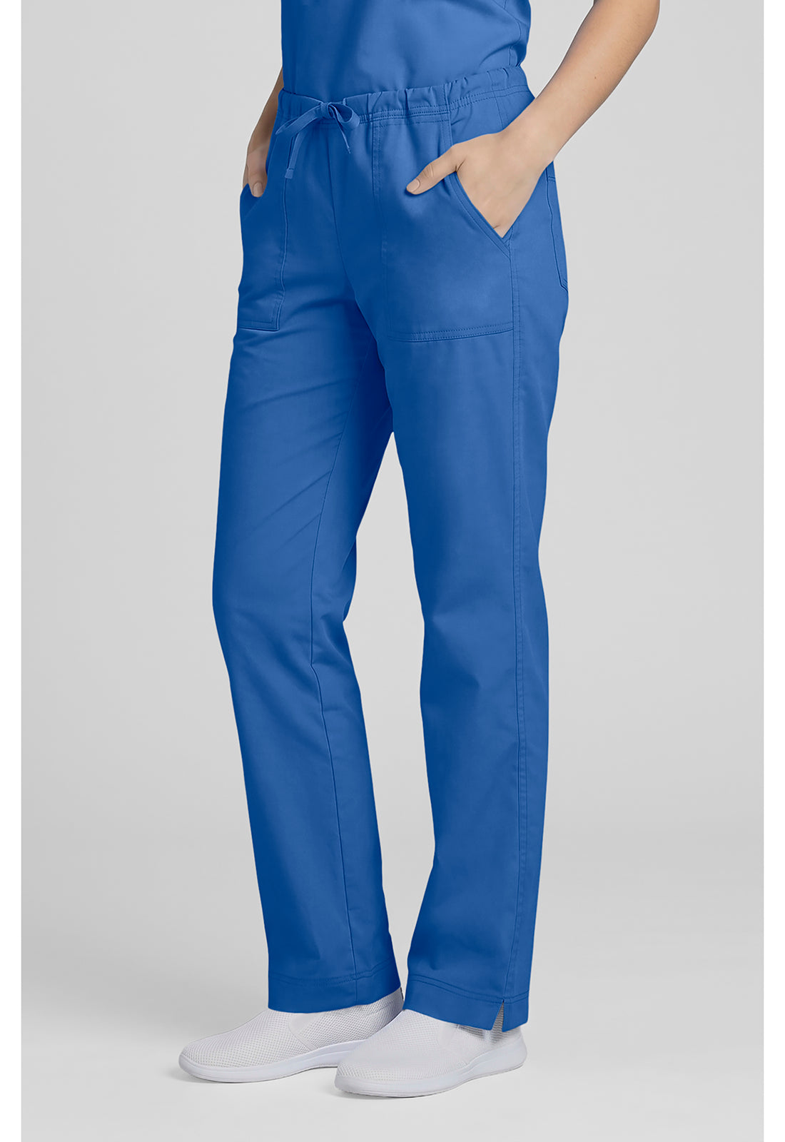Cherokee Workwear Middelhoge taille, slim fit, rechte broek met trekkoord met elastische tailleband en 2-way stretch WWE4203