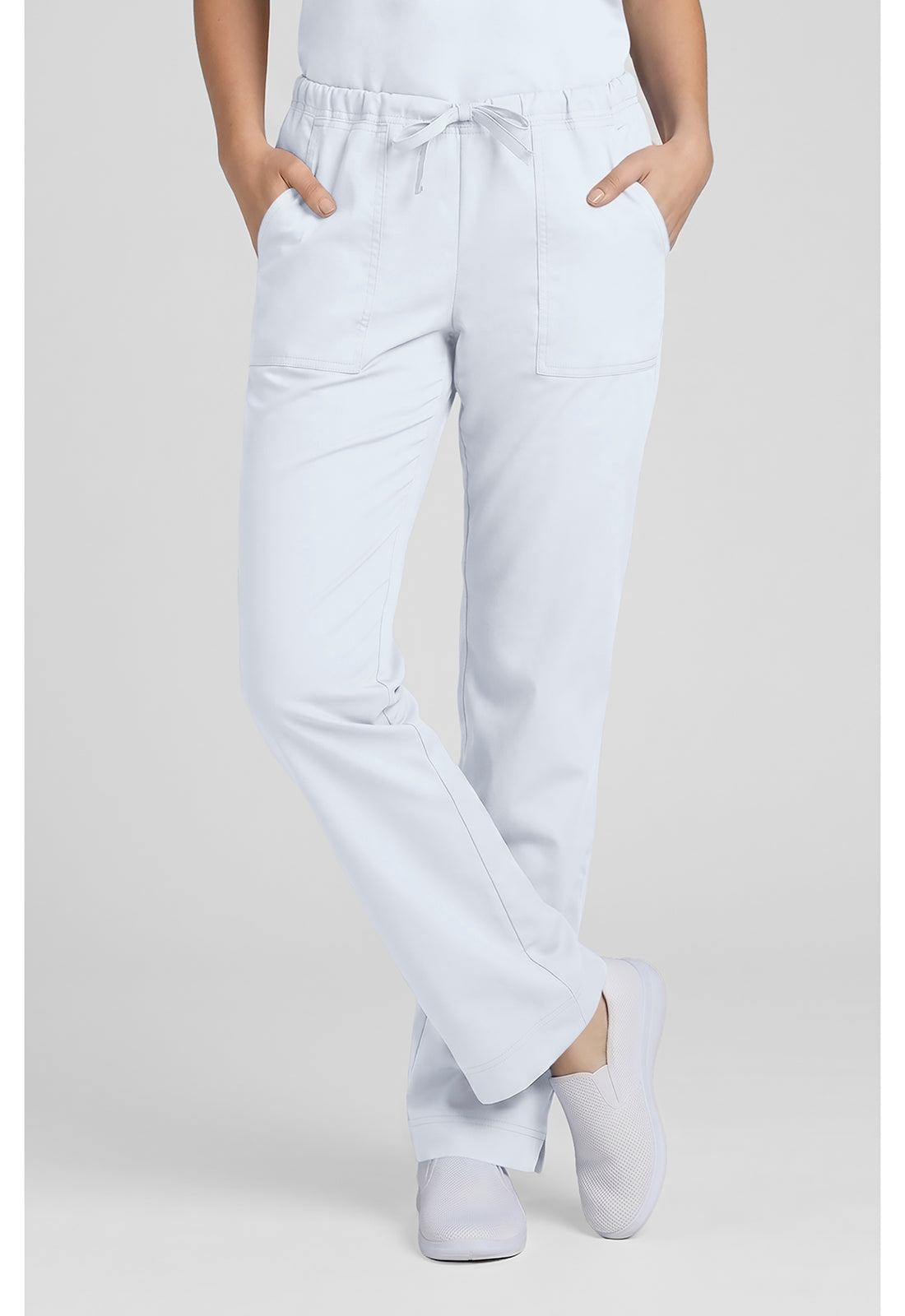 Cherokee Workwear Middelhoge taille, slim fit, rechte broek met trekkoord met elastische tailleband en 2-way stretch WWE4203