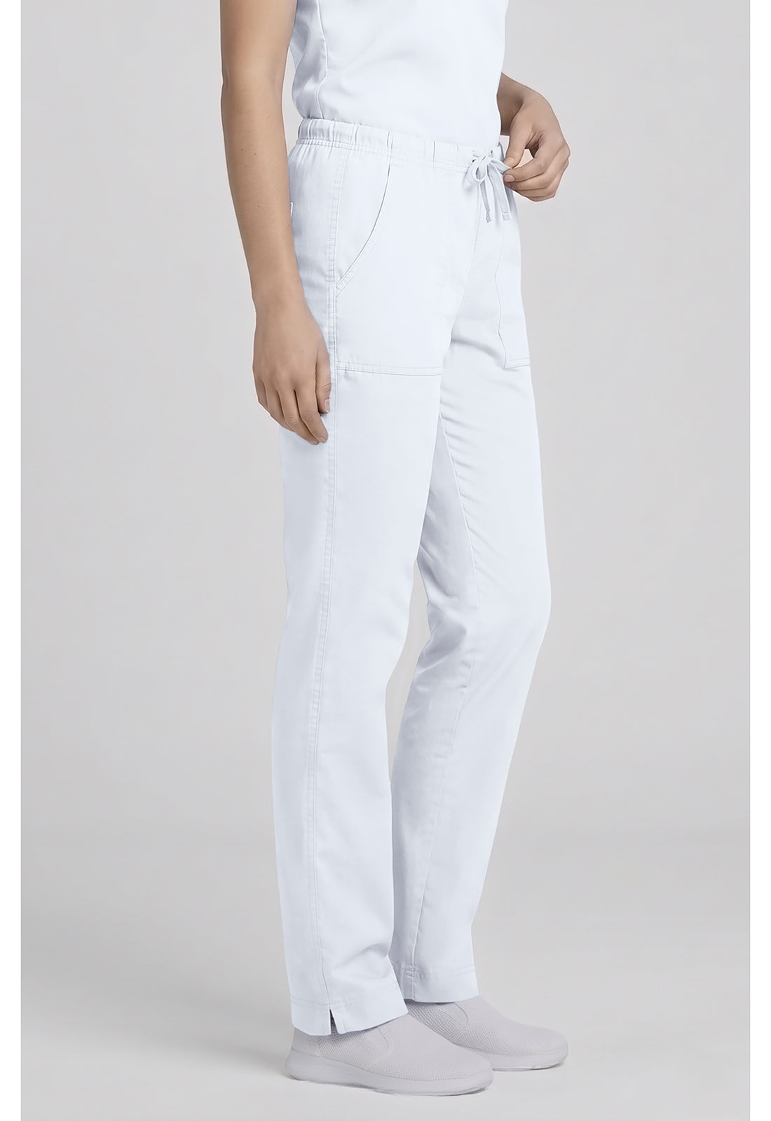 Cherokee Workwear Middelhoge taille, slim fit, rechte broek met trekkoord met elastische tailleband en 2-way stretch WWE4203