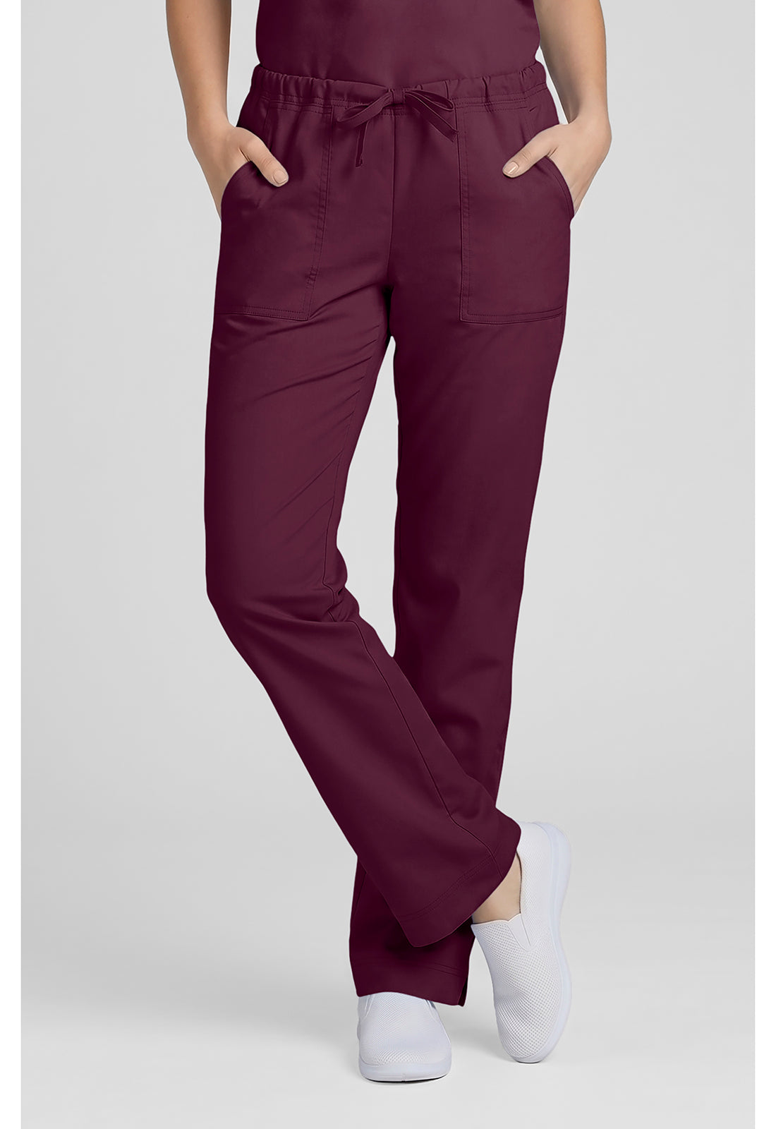 Cherokee Workwear Middelhoge taille, slim fit, rechte broek met trekkoord met elastische tailleband en 2-way stretch WWE4203