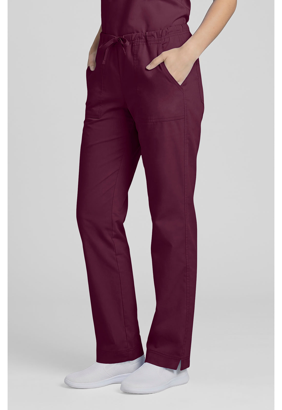 Cherokee Workwear Middelhoge taille, slim fit, rechte broek met trekkoord met elastische tailleband en 2-way stretch WWE4203