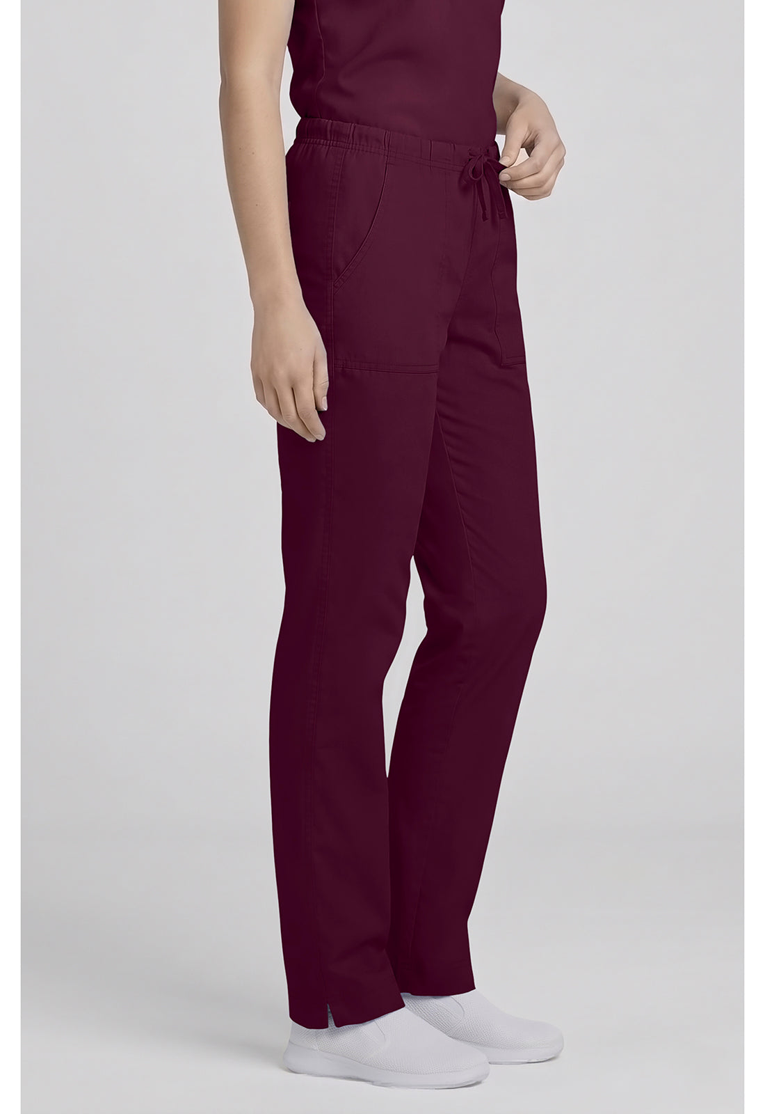 Cherokee Workwear Middelhoge taille, slim fit, rechte broek met trekkoord met elastische tailleband en 2-way stretch WWE4203