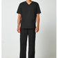 Unisex V-hals top met traditionele pasvorm en 2-way stretch