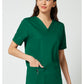 Unisex V-hals top met traditionele pasvorm en 2-way stretch