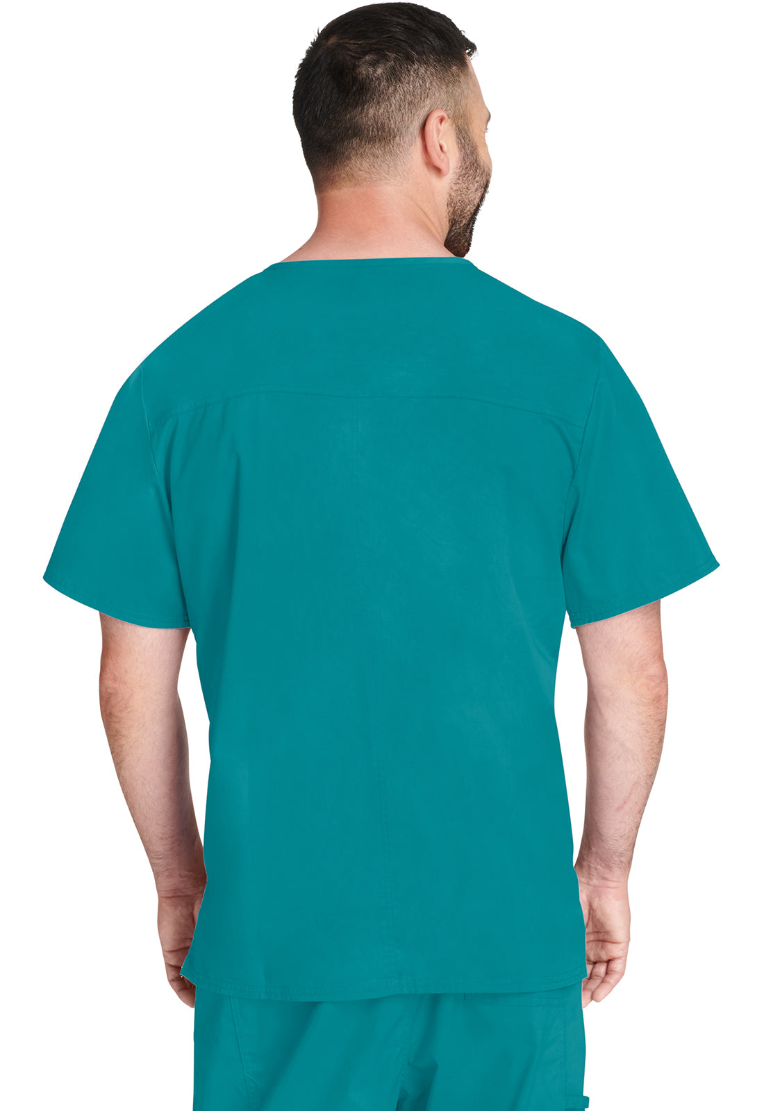 Unisex V-hals top met traditionele pasvorm en 2-way stretch