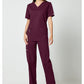 Unisex V-hals top met traditionele pasvorm en 2-way stretch