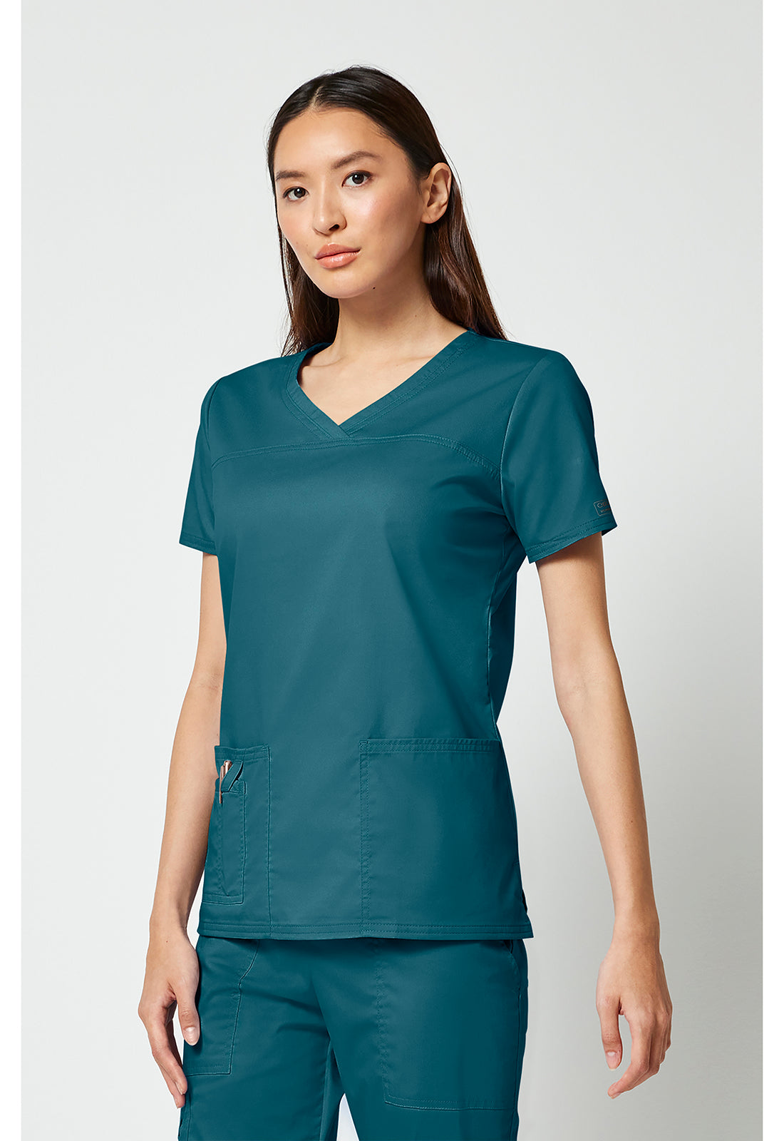 Cherokee Workwear Top met V-hals met gekruiste voorpanden en 2-way stretch WWE4727