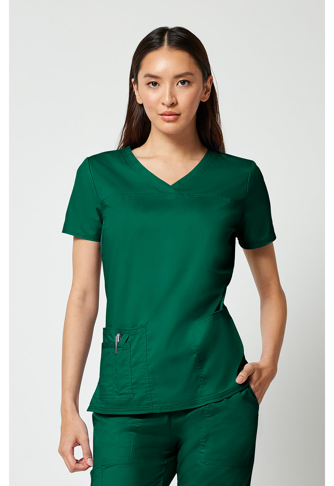 Cherokee Workwear Top met V-hals met gekruiste voorpanden en 2-way stretch WWE4727