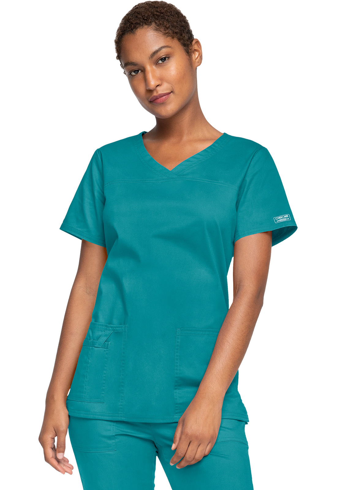 Cherokee Workwear Top met V-hals met gekruiste voorpanden en 2-way stretch WWE4727
