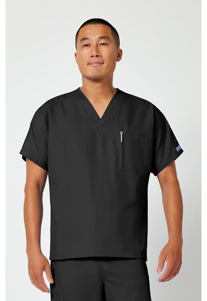 Unisex tuniek met V-hals met vleermuismouwen en borstzak WWE4777