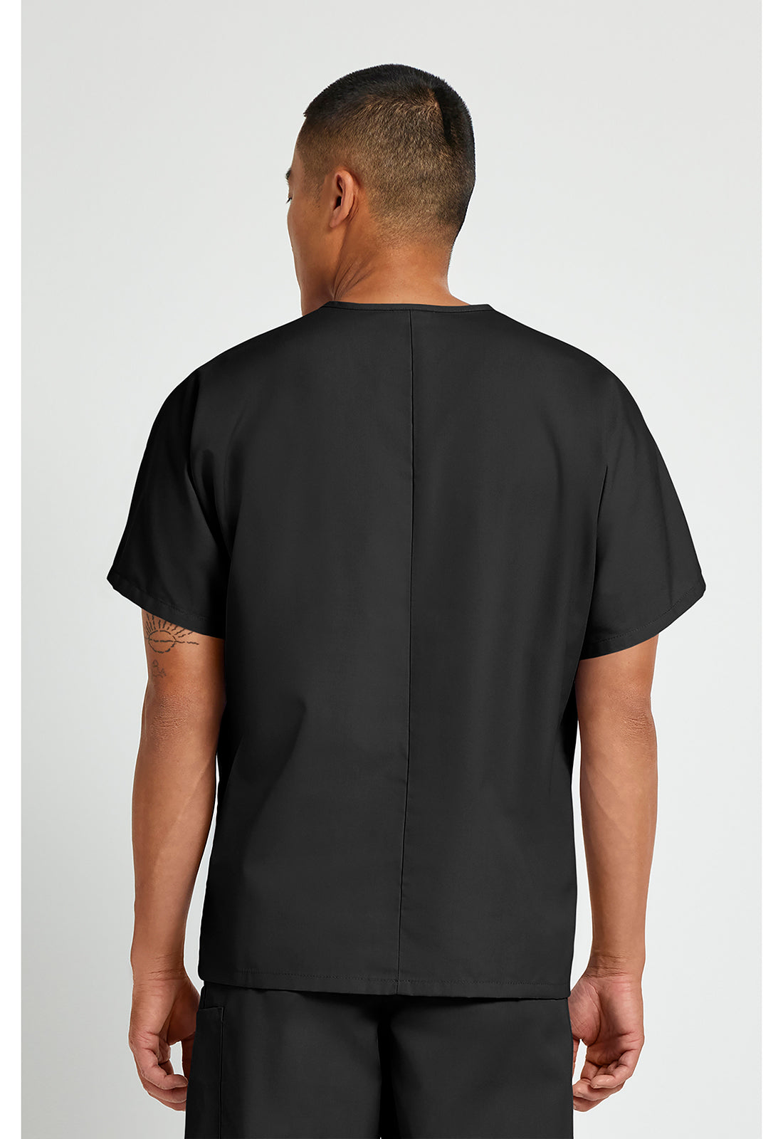 Unisex tuniek met V-hals met vleermuismouwen en borstzak WWE4777