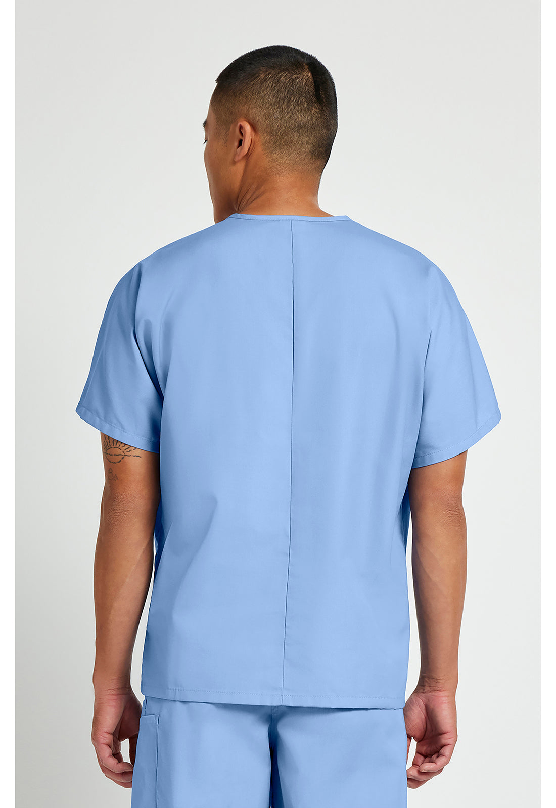 Unisex tuniek met V-hals met vleermuismouwen en borstzak WWE4777