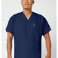 Unisex tuniek met V-hals met vleermuismouwen en borstzak WWE4777