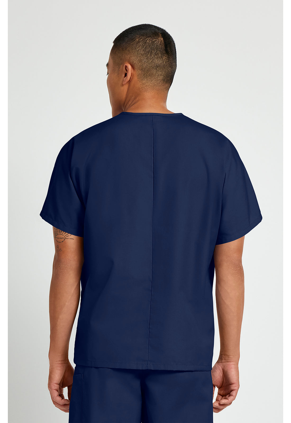 Unisex tuniek met V-hals met vleermuismouwen en borstzak WWE4777